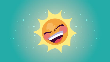 summer time animation with comic sun character
