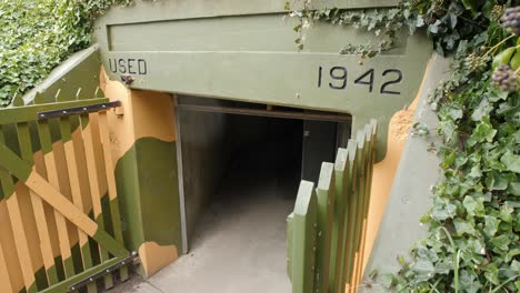 entrance to an old war bunker from 1942 at ebey's landing