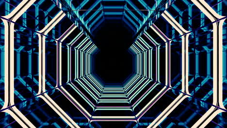 neon hexagon tunnel