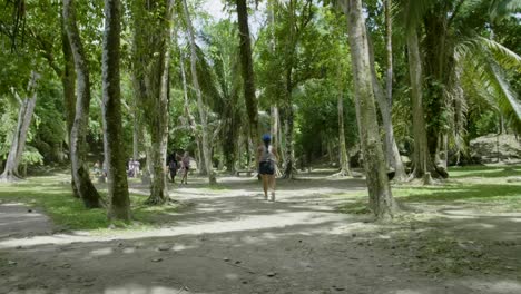 Niña-Caminando-En-La-Selva-Del-Templo-De-La-Ruina-Maya