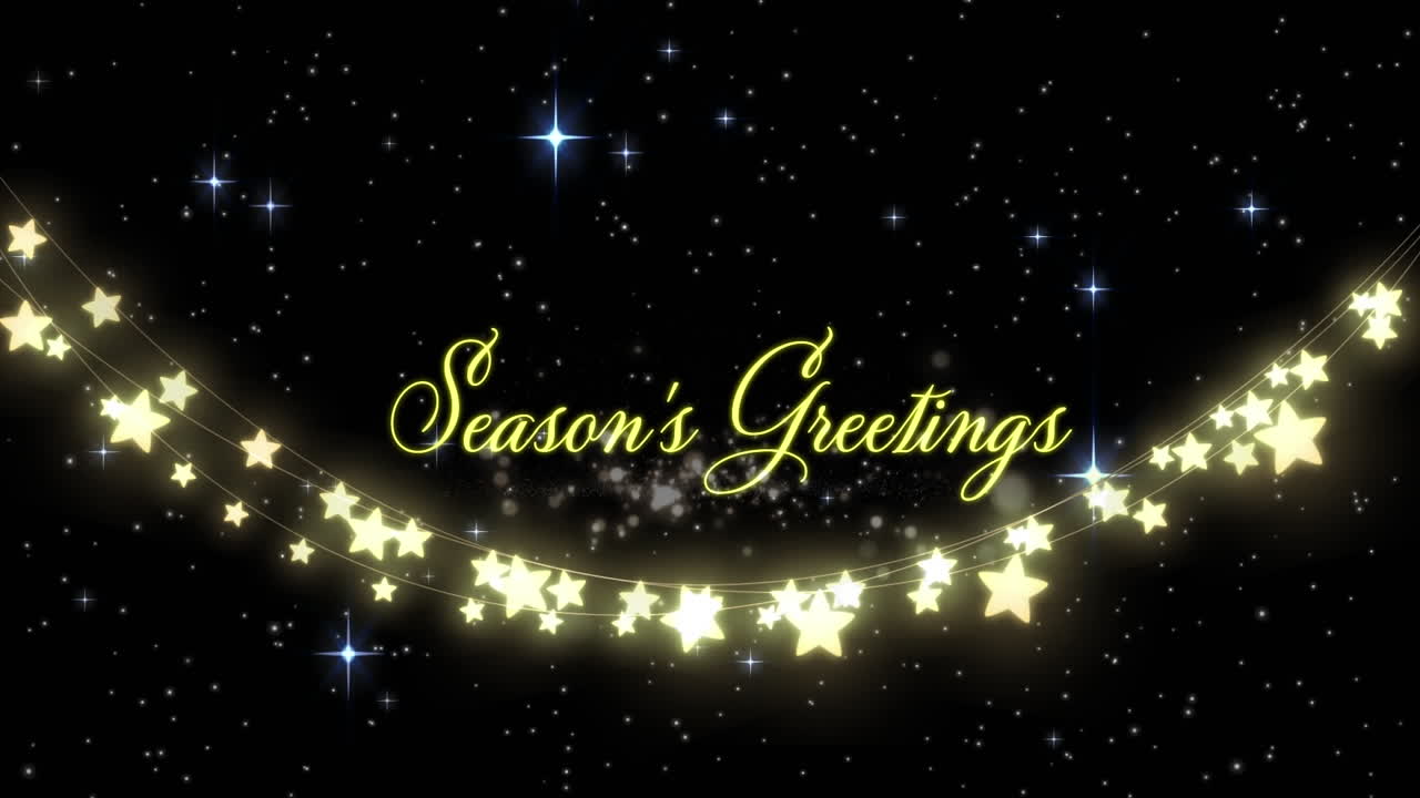 계절의 애니메이션 인사 문자 요정 빛의 반 ⁇ 이는 문자열