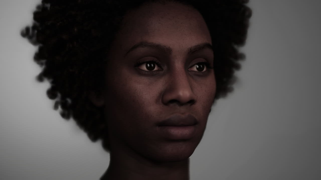 retrato en primer plano de una hermosa mujer afroamericana