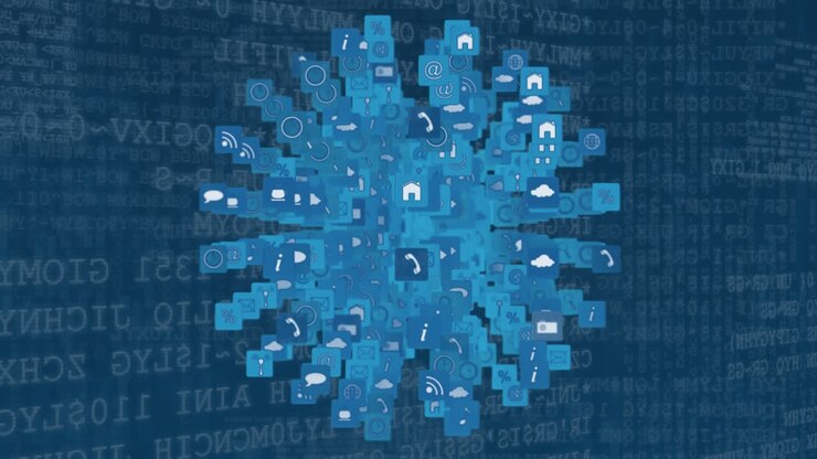 Internetikoner og symboler i form af en kugle