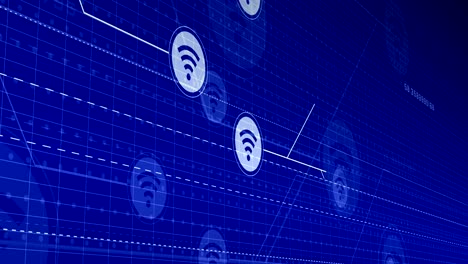 interfaz digital con iconos de wifi