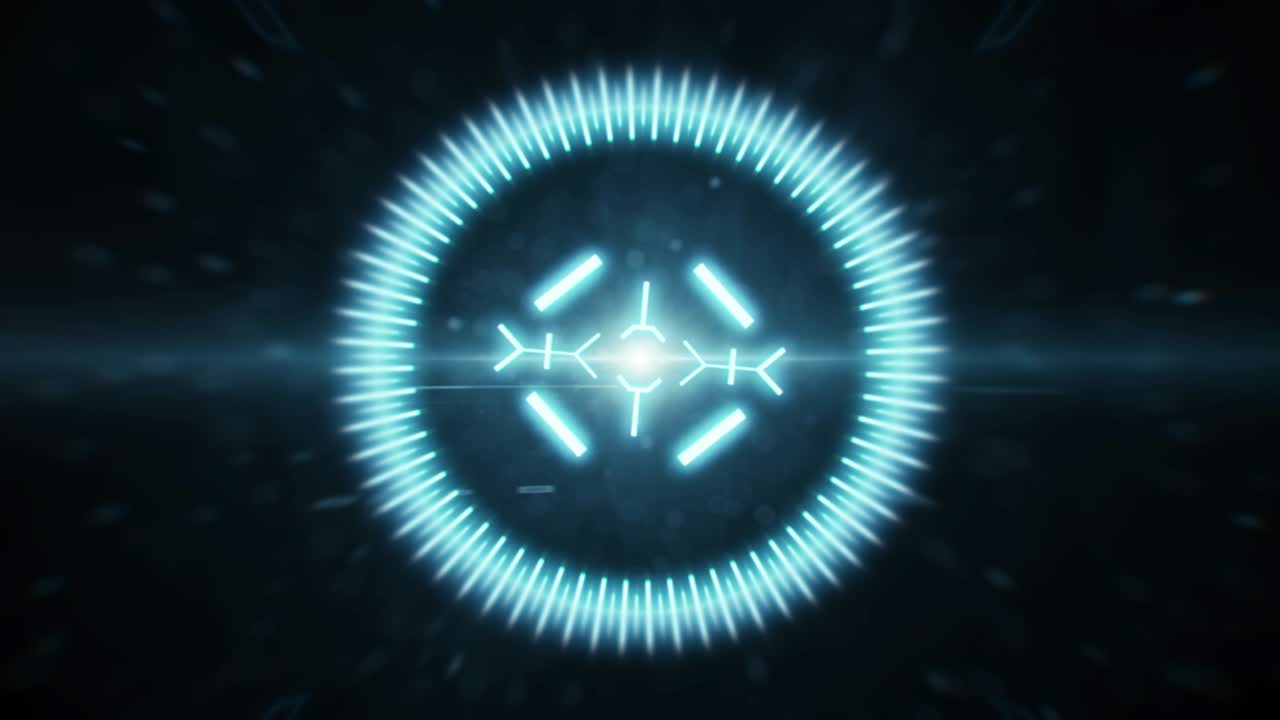 2D HUD animation of a target with a background of anamorphic highlights