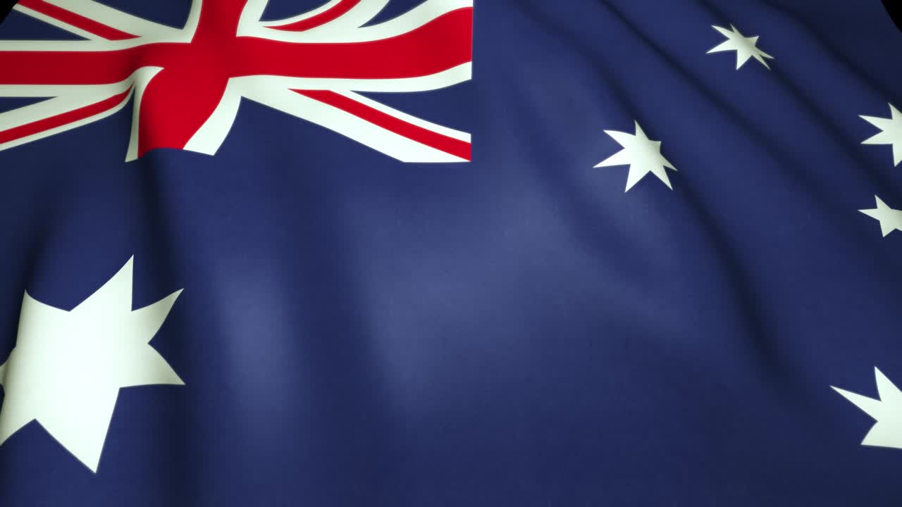 agitando una bandera australiana realista en 4k, animación en bucle