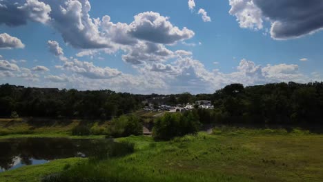 Reflections-on-a-Pond-drone-footage