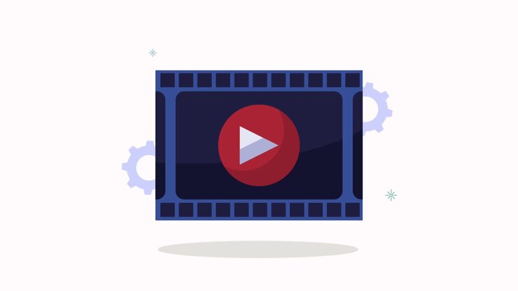 webpage template with play animation