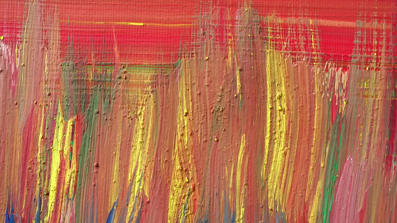 Abstracte tekening geschilderd met gouache. Opname van een bewegend beeld.