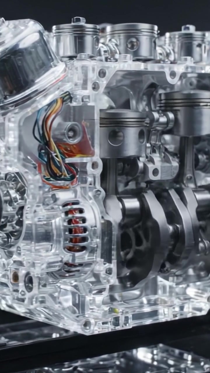 Intricate Mechanics of a Transparent Engine: An Inside Look at the Detailed Components and Engineering Behind Automotive Performance