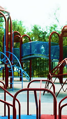 colorful playground equipment in a park