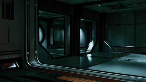 futuristic interior of the spase base