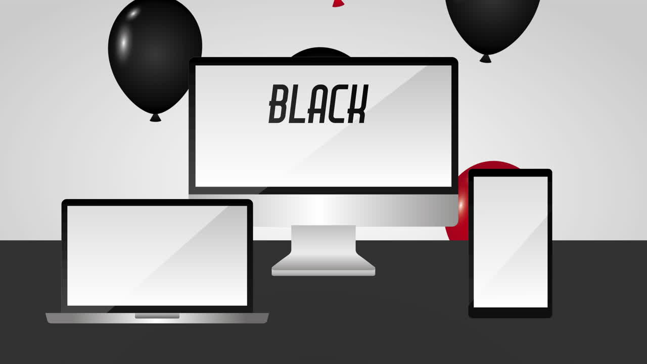 black friday deals label with technology gadgets