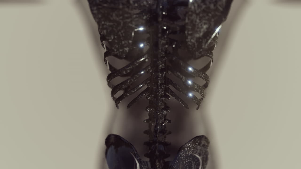 눈에 띄는 골격  ⁇ 가 있는 투명한 인간 몸