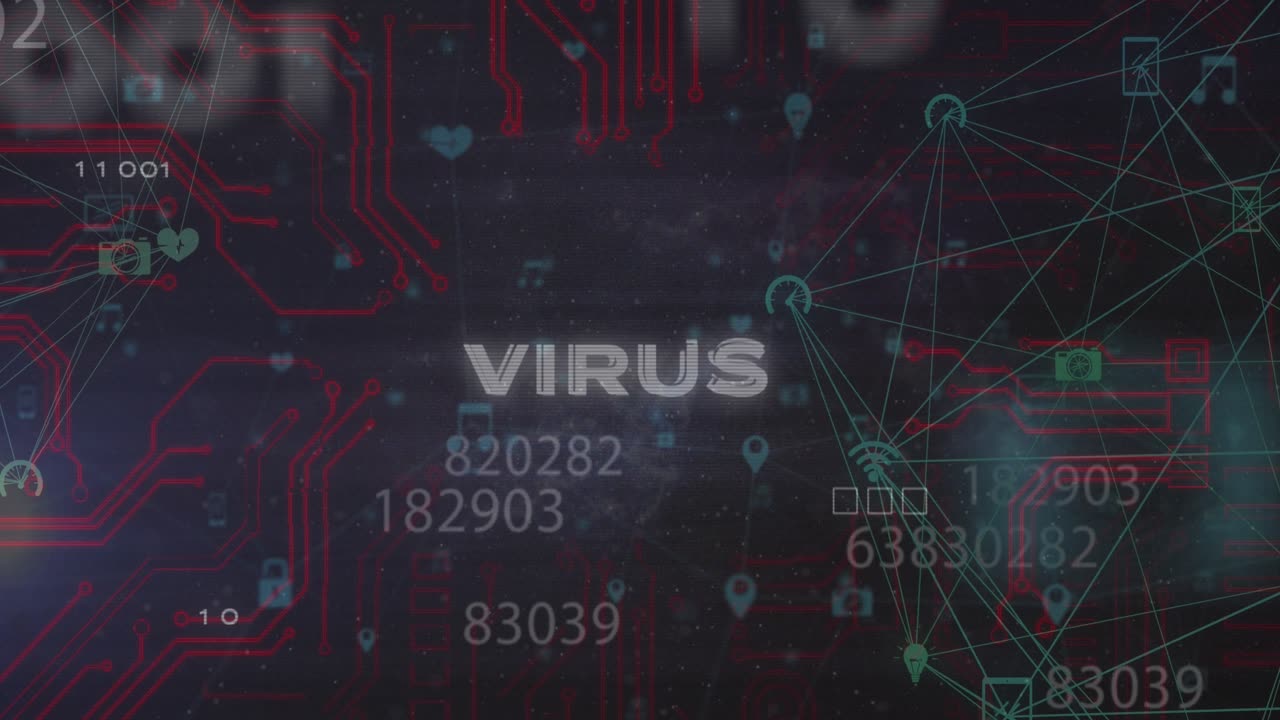 Videoen viser et globalt koncept inden for teknologi, databehandling og digitale grænseflader