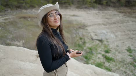 woman hiking in a dry landscape