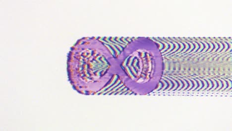 White-background-infinity-icon-loops-sign-zoom-in-on-purple-pink-glitchy-pattern