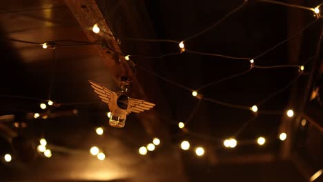 hanging whiskey bottle with lights in glasgow