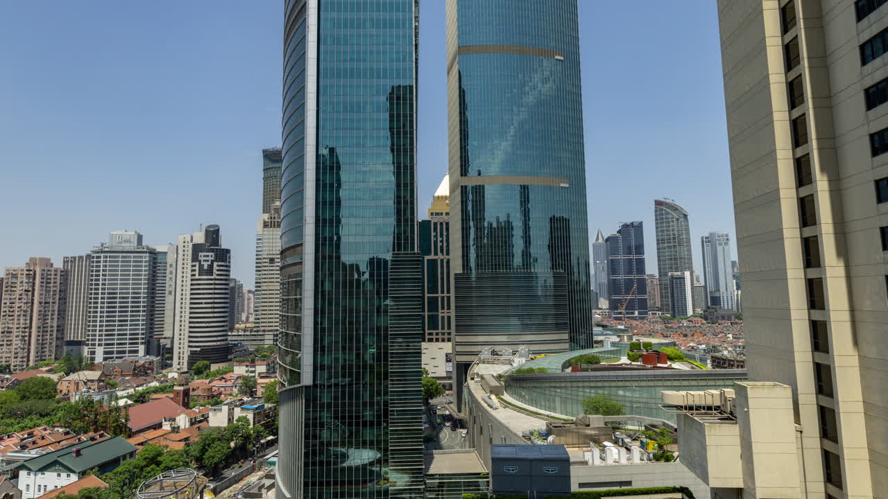 Timelapse of the Shanghai city skyline from a high vantage point
