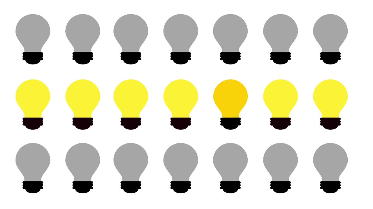 전구 조명이 켜지고 꺼집니다.