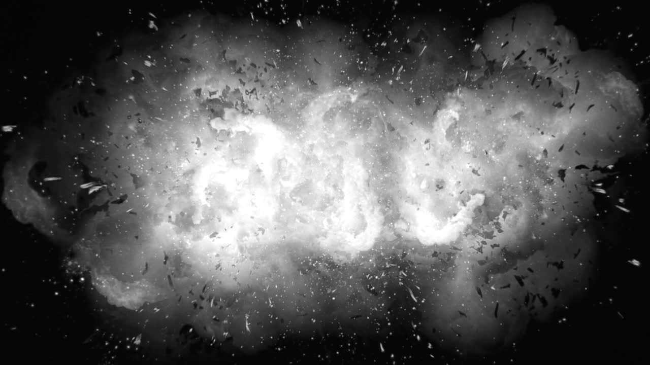 explosión de bola de fuego realista y explosiones con canal de luma.