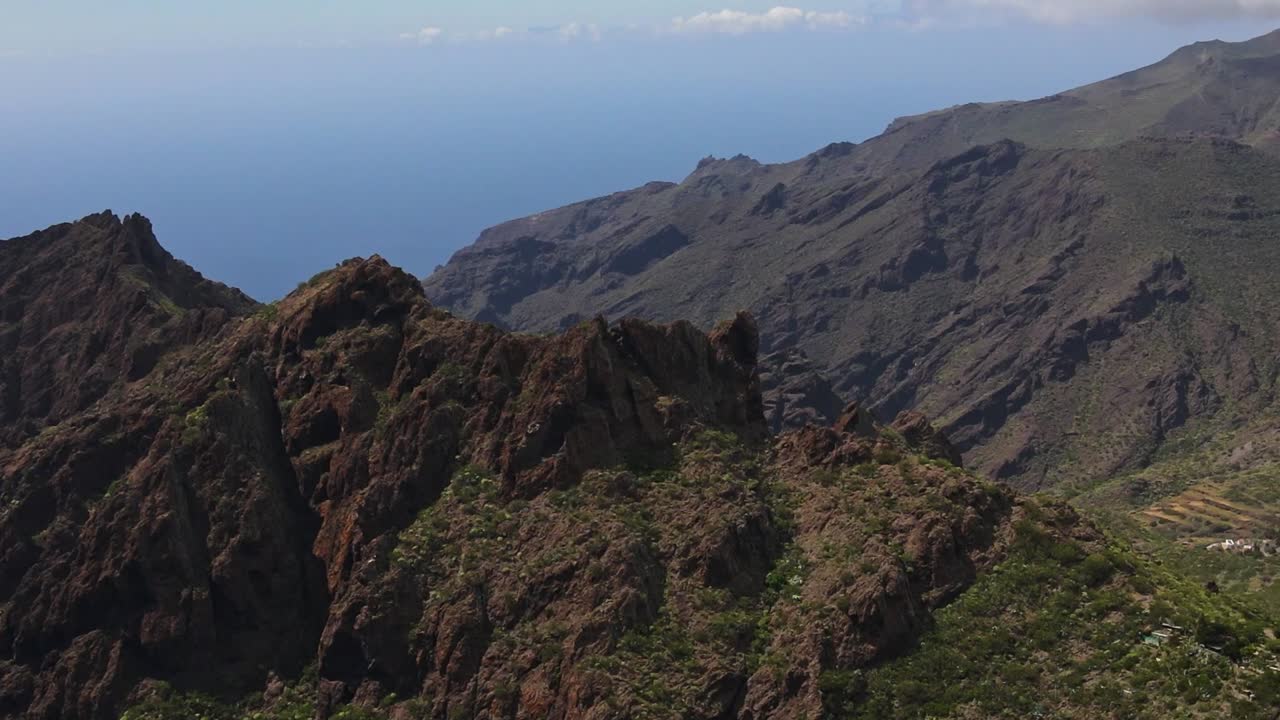 Beautiful mountains in Tenerife drone shot