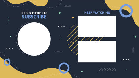 youtube end screen template with subscribe and keep watching prompts