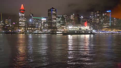 coming into the vancouver harbor at night