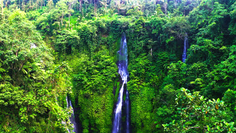 cataratas de fiji que caen en cascada por el acantilado de la selva tropical hasta la piscina