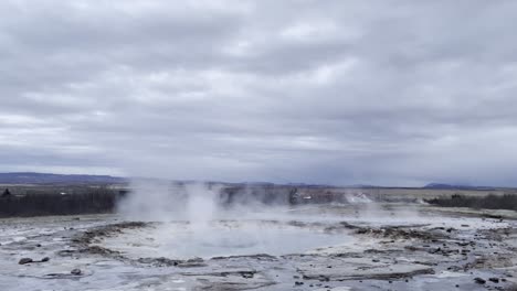 iceland hot water geyser bubbles