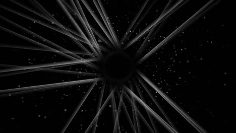grey silver starry rays with sparkling particles abstract motion background