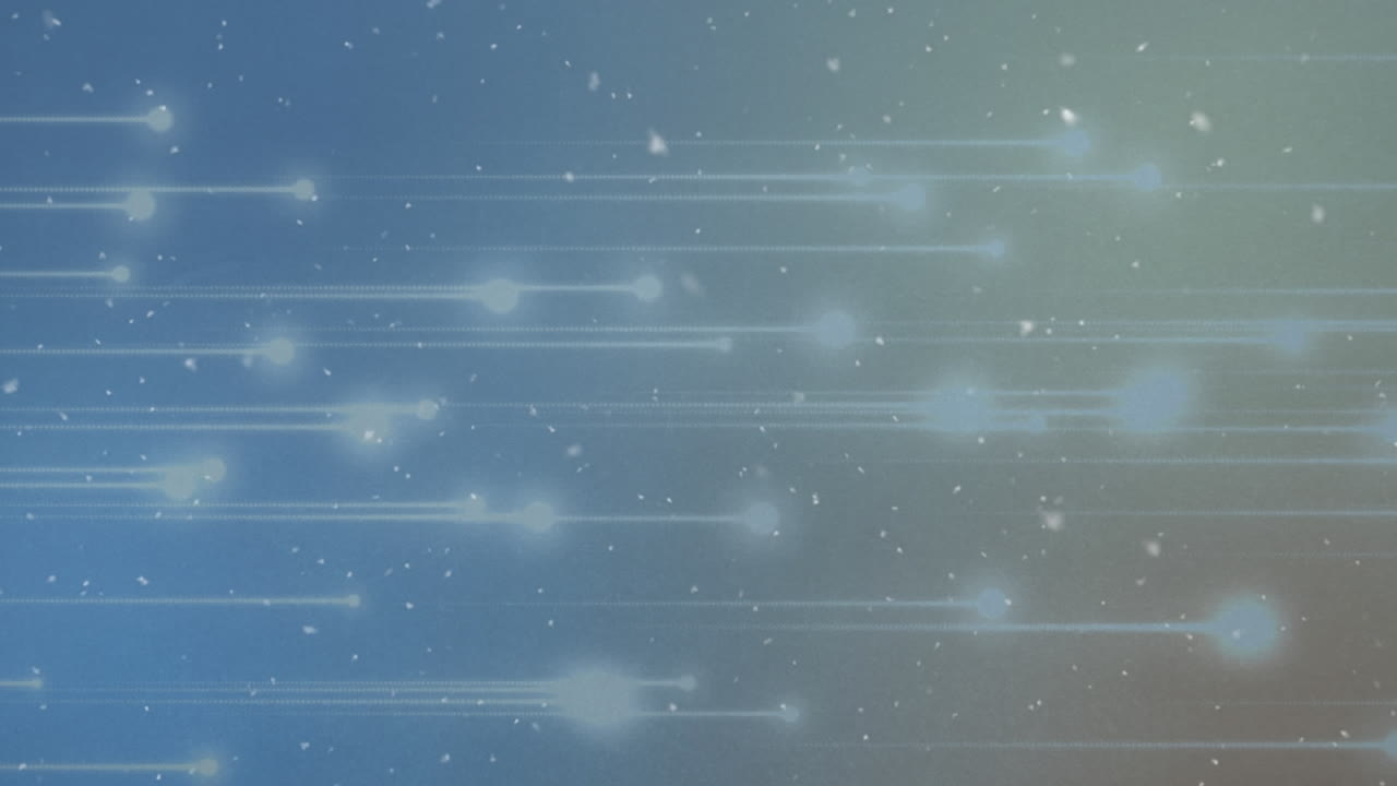 오른쪽으로 움직이는 조명 조명 가운데 눈이 떨어지는 애니메이션