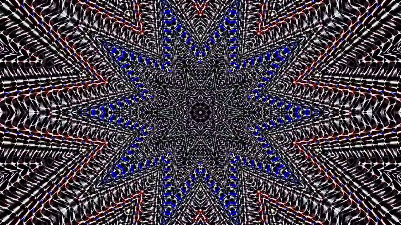 hermoso caleidoscopio abstracto que brilla, una luz radiante que regula los movimientos sutiles