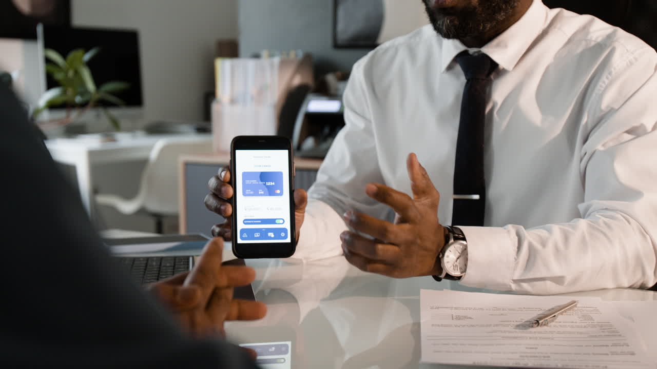 Business Meeting with Mobile Payment