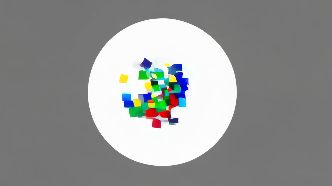 Colorful Cubes on a White Plate