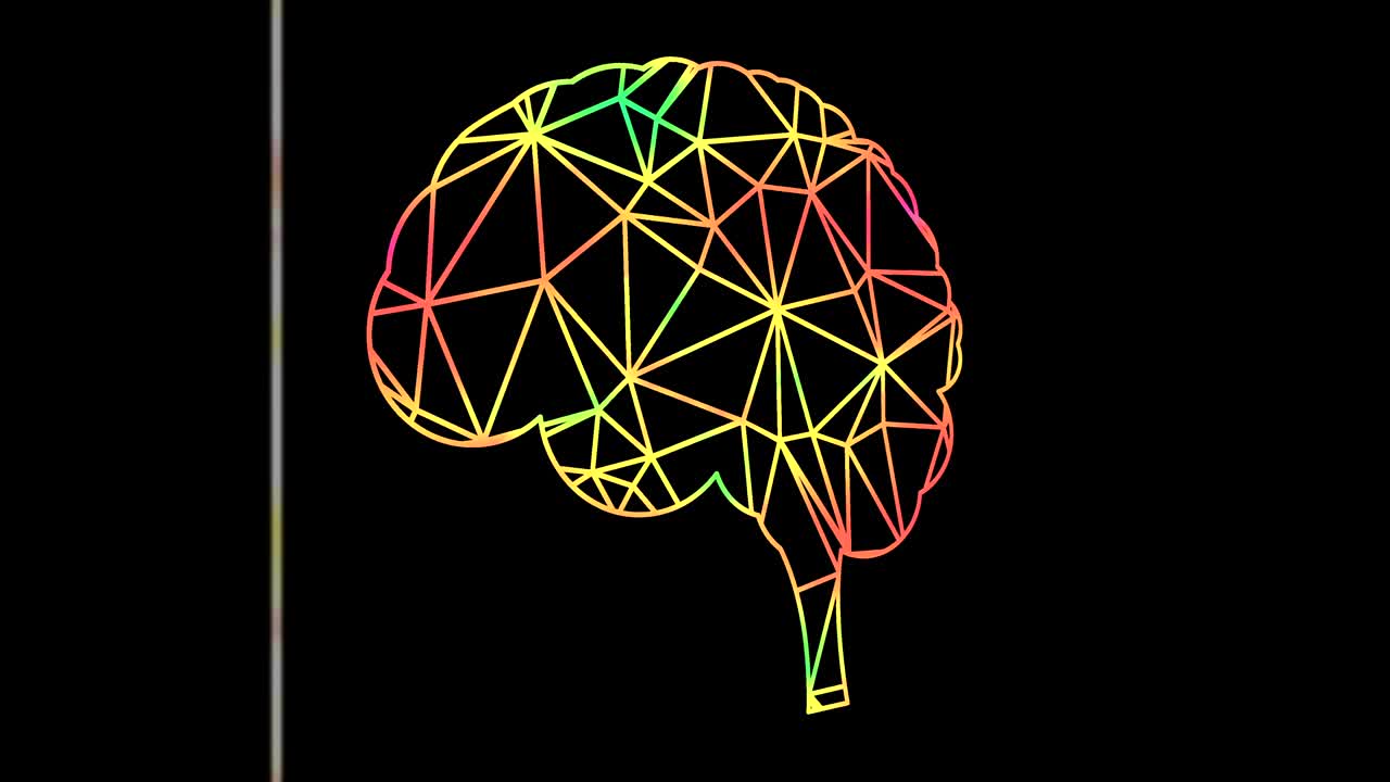 Colorful animation of human brain scanning