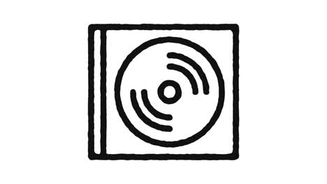 Compact Disc Icon Animation Footage & Alpha Channel