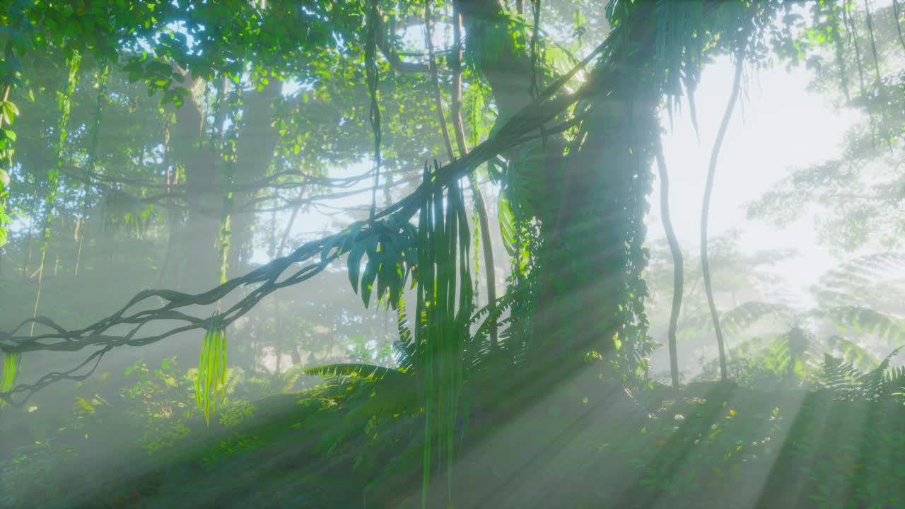 치앙 다오 산맥의 안개가 가득한 정글