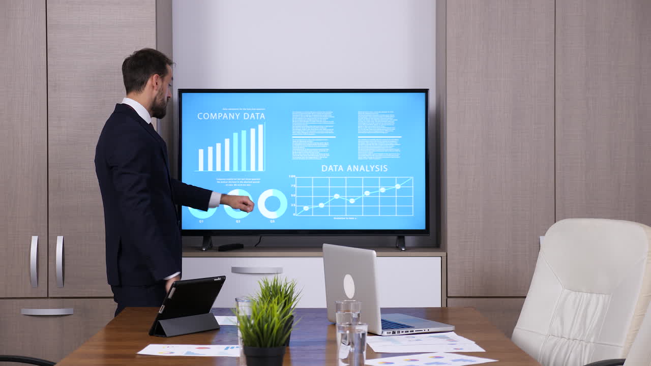 presentación de negocios en la sala de conferencias