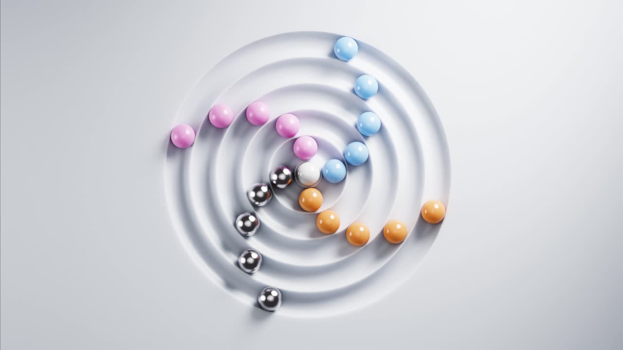 Colorful Spheres Moving in Concentric Circles Abstract Animation