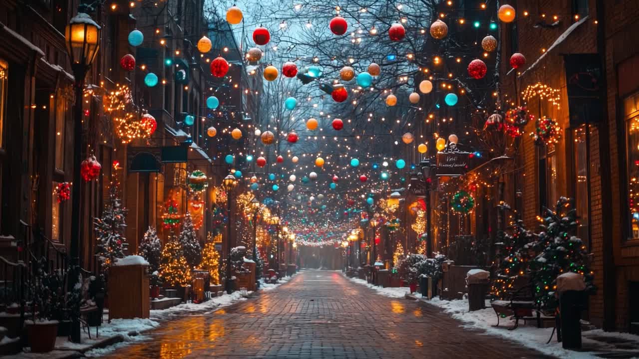 Festive Christmas Street Scene