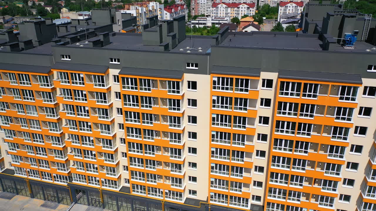 Aerial view of city residential area. Aerial view of new high rise buildings in the city