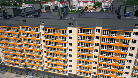 aerial view of city residential area. aerial view of new high rise buildings in the city