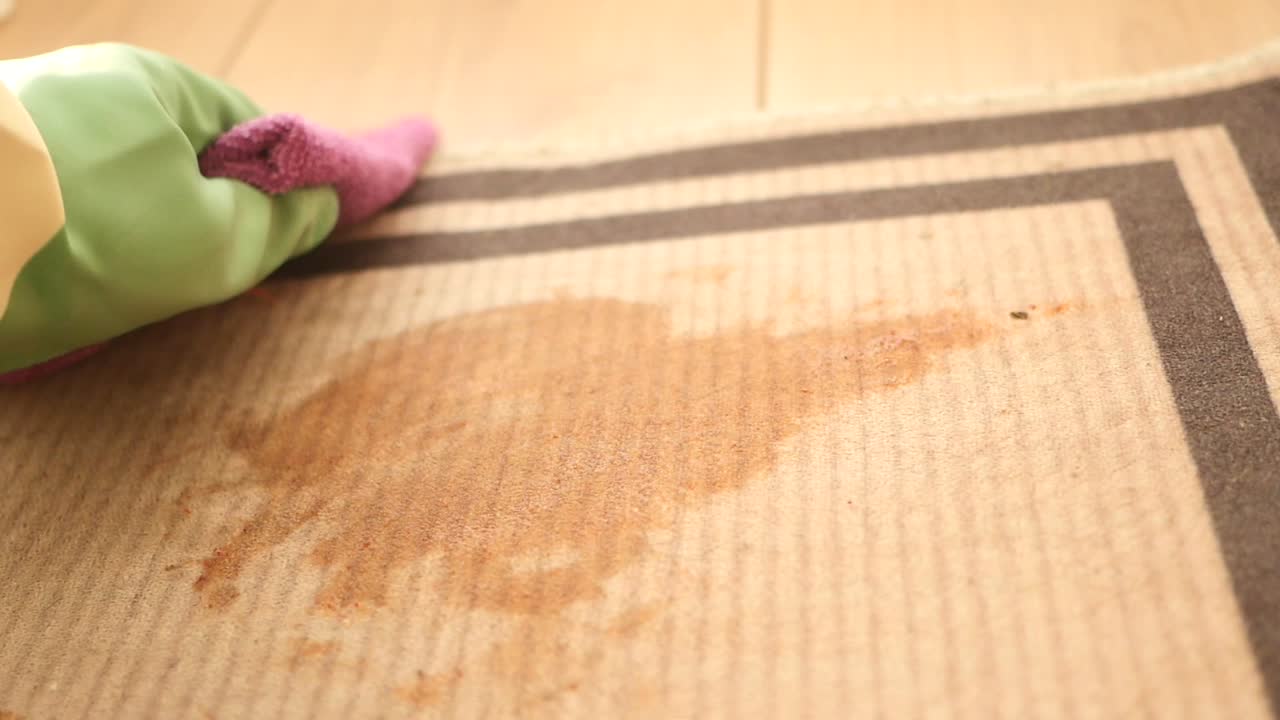 Cleaning a Carpet Stain