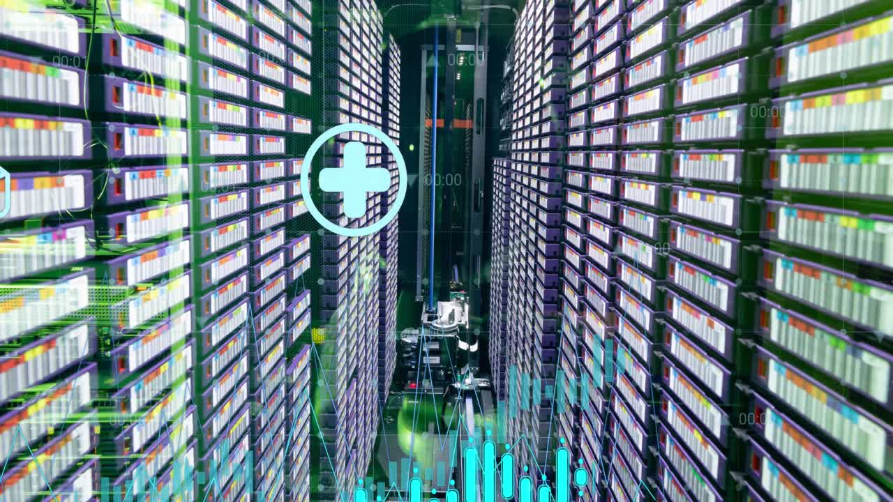 Animation of data processing over computer servers