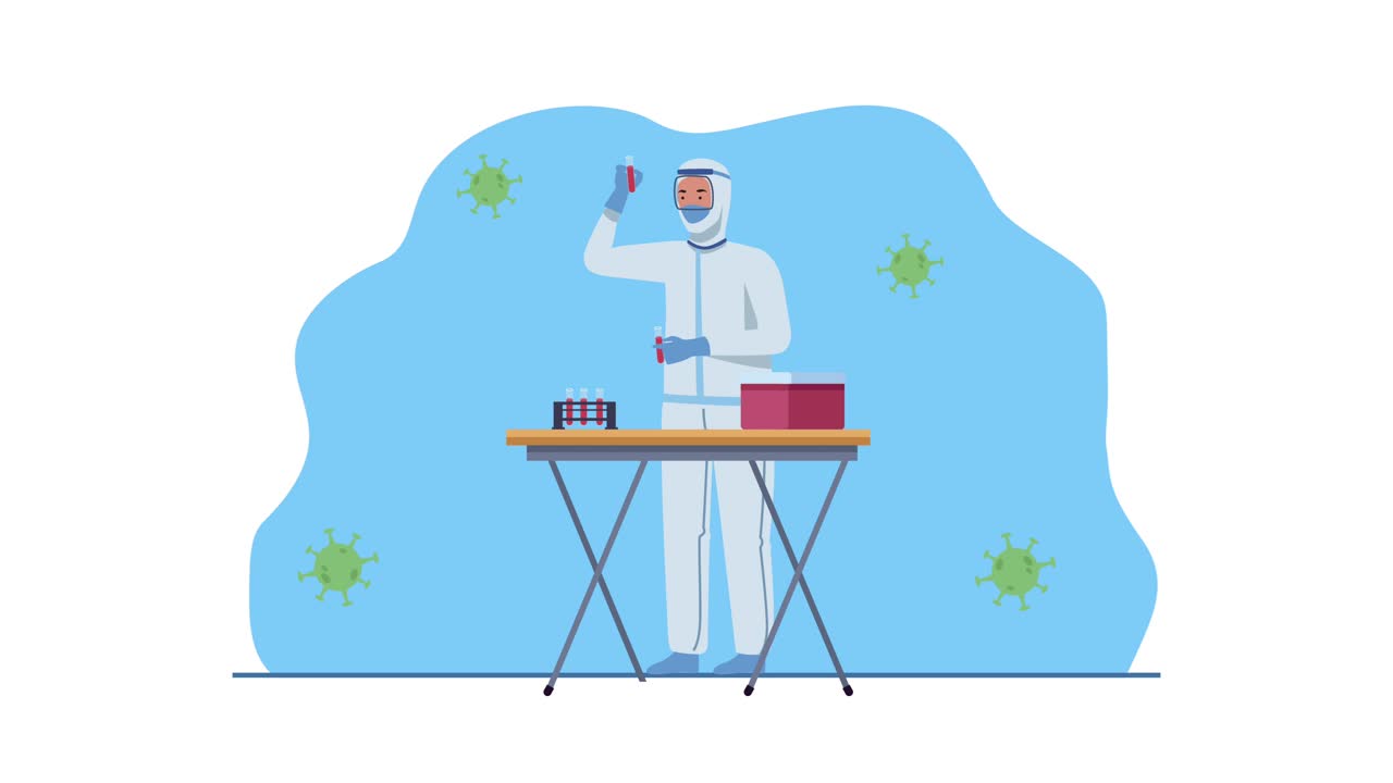 코로나19 팬데 입자 및 실험실 애니메이션