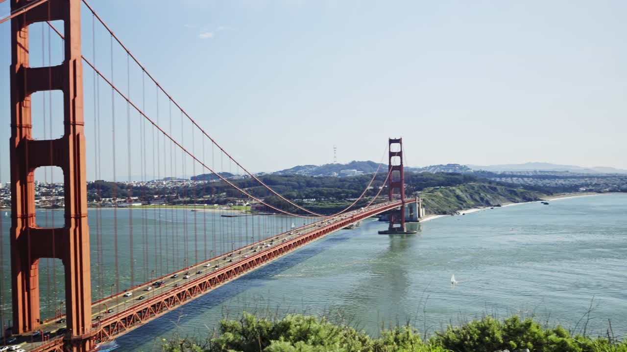 Aerial Drone View of Golden Gate Bridge in San Francisco