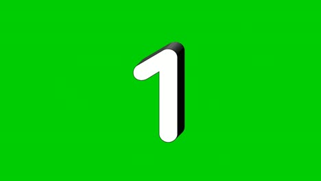 3d number 1 one sign symbol animation motion graphics icon on green screen background,the number reveal on smoke,cartoon video number for video elements