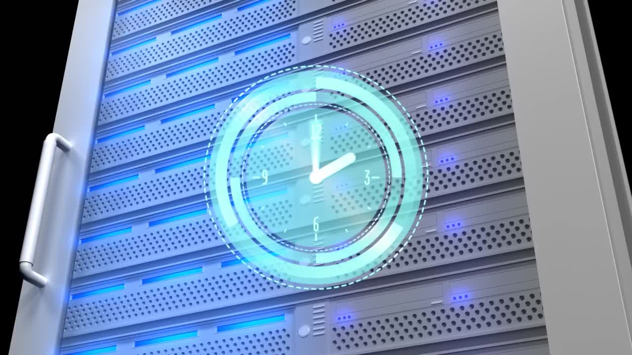 Animation of moving clock over server