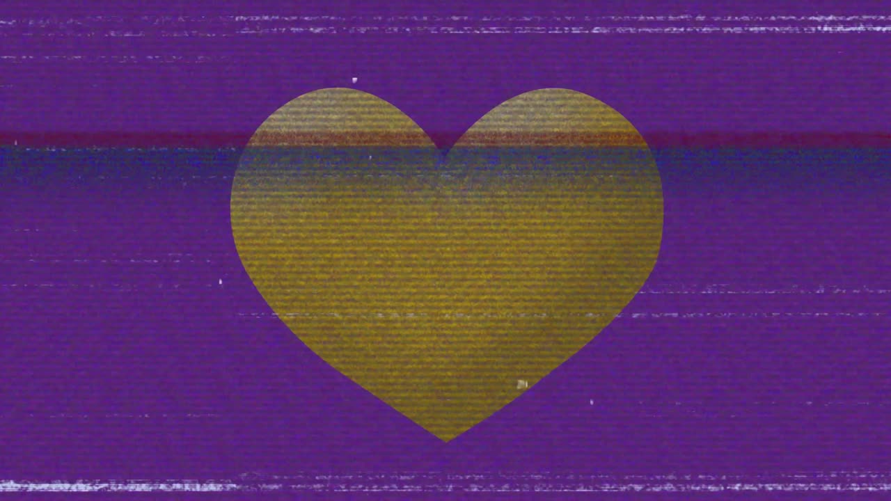 animación del icono del emoji del corazón sobre la pantalla con ruido